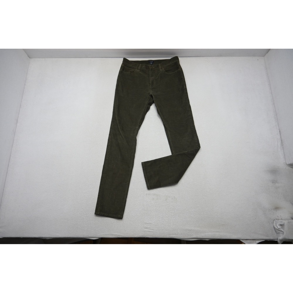 J.Crew Flex Corduroy Pants Mens 29x32 Olive Green Slim Fit Stretch Excellent